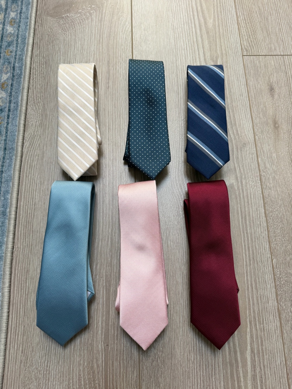 6 Tie Bar Ties Lot silk linen business formal wedding office dressy suiting